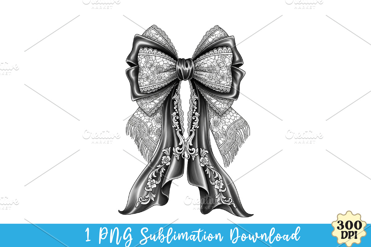 Halloween Gothic Coquette bow png, an Illustration by Watercolor design (Photo 1 of 3)