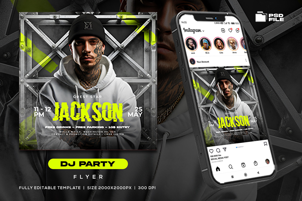 Dj Party Night Flyer Template, a Print Template by Rmbimo
