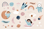 Cute Cosmic Astronaut Girls, an Illustration by danceyourlife (Thumbnail 6 of 14)