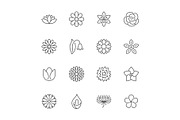 Flowers Line Icons, an Outline Icon by Nadiinko (Thumbnail 2 of 2)