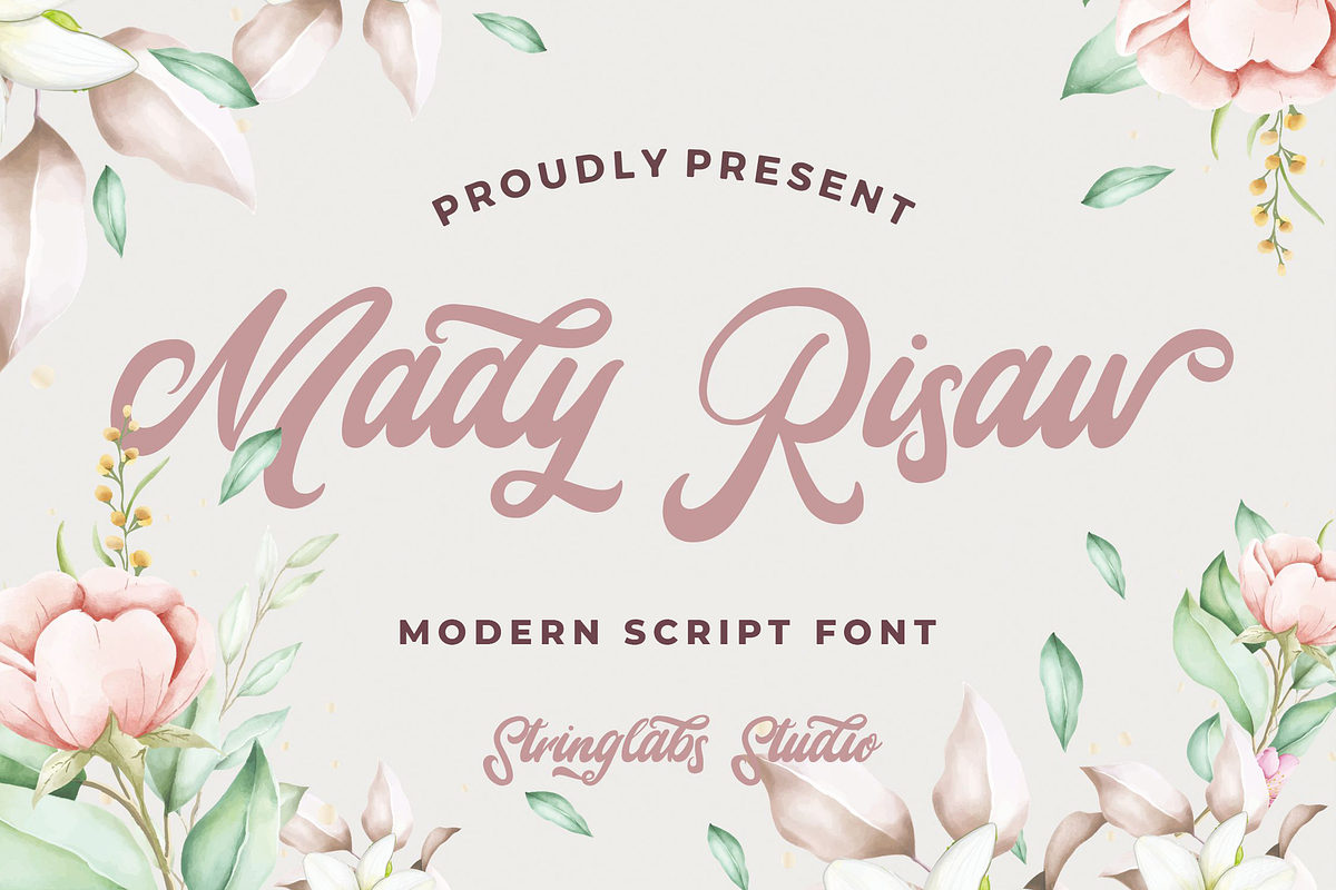 Mady Risaw - Modern Script Font, a Script Font by StringLabs (Photo 1 of 11)