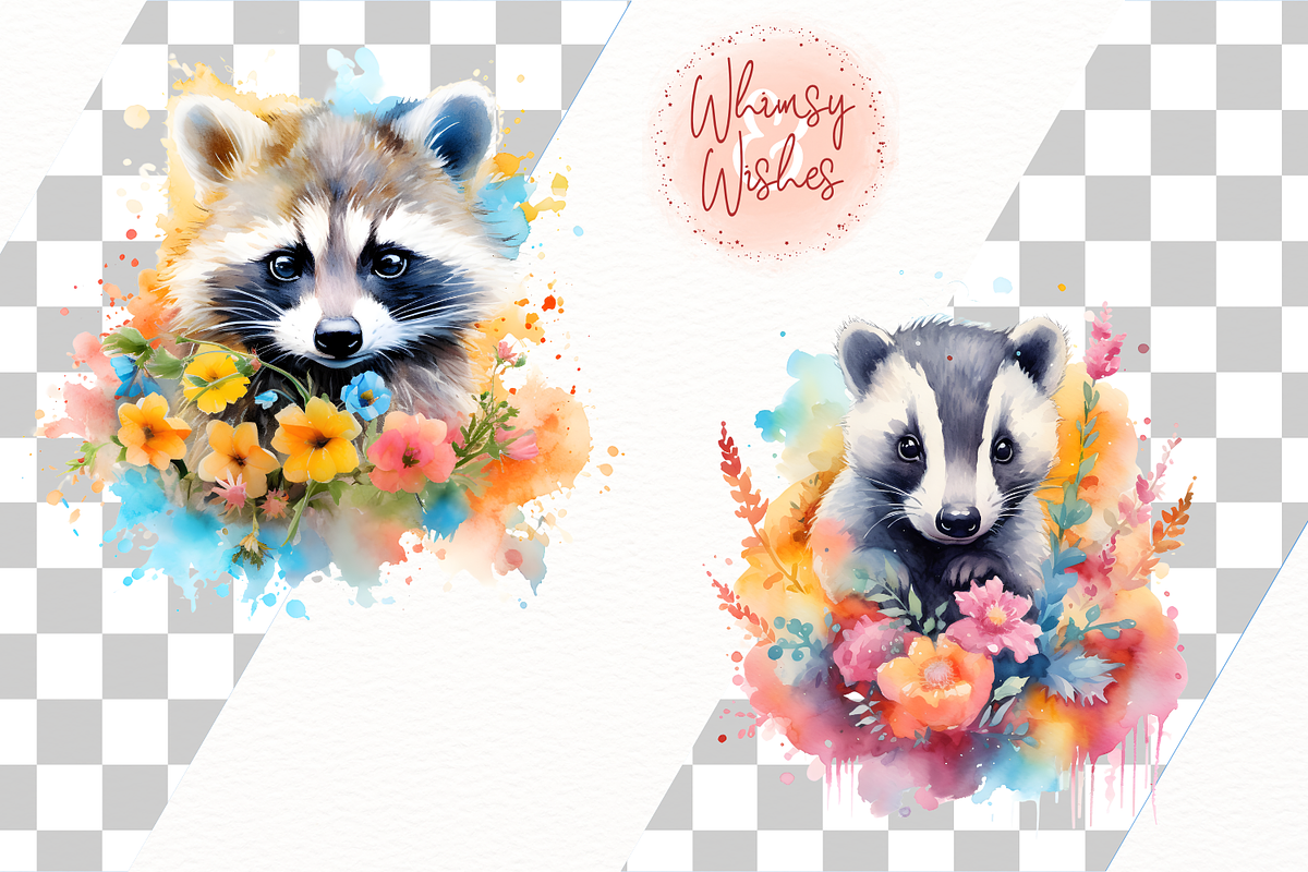 Summer Woodland Animals Clip Art, an Animal Illustration by Whimsy & Wishes (Photo 7 of 8)