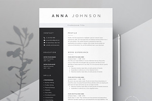 Modern Resume Template | Word, Pages, a Resume Template by DemeDesign