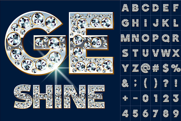 Vector Alphabet Of Diamonds