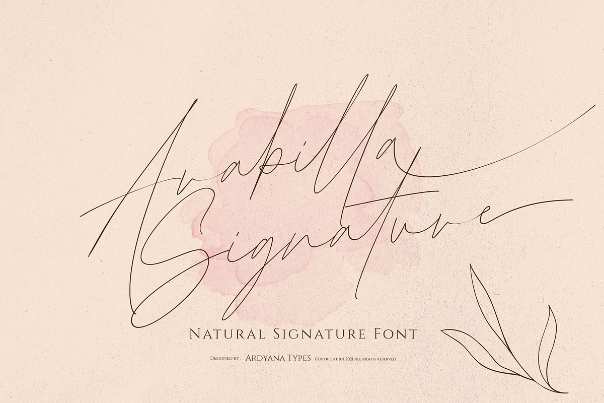 Arabilla Signature, a Script Font by Ardyanatypes (Photo 1 of 12)
