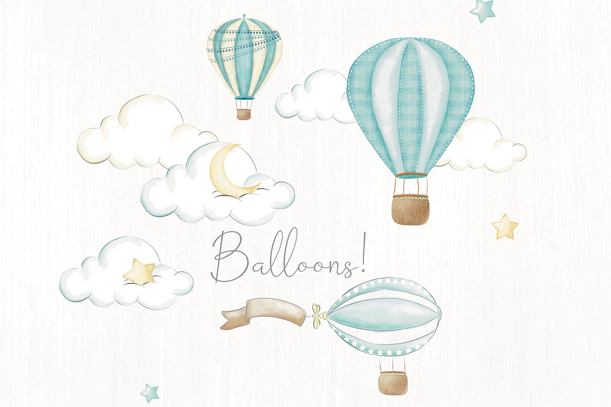 Hot air Balloon bear watercolor, an Illustration by Lolytop Studio (Photo 4 of 7)