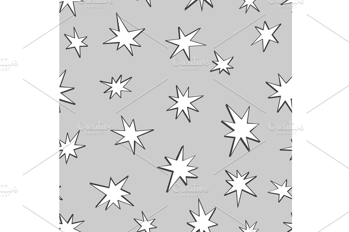 Doodle geometric hand drawn stars, a Texture Illustration by Toltemara