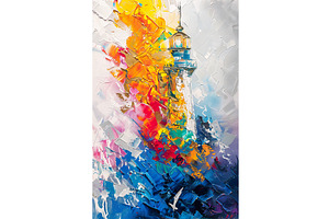 Colorful abstract gold foil painting, an Illustration by Lermont51