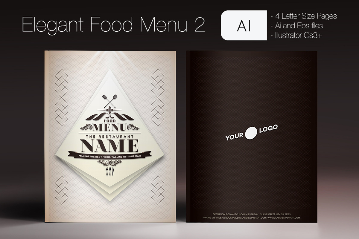 Elegant Food Menu 2, a Brochure Template by Luuqas Design (Photo 2 of 5)