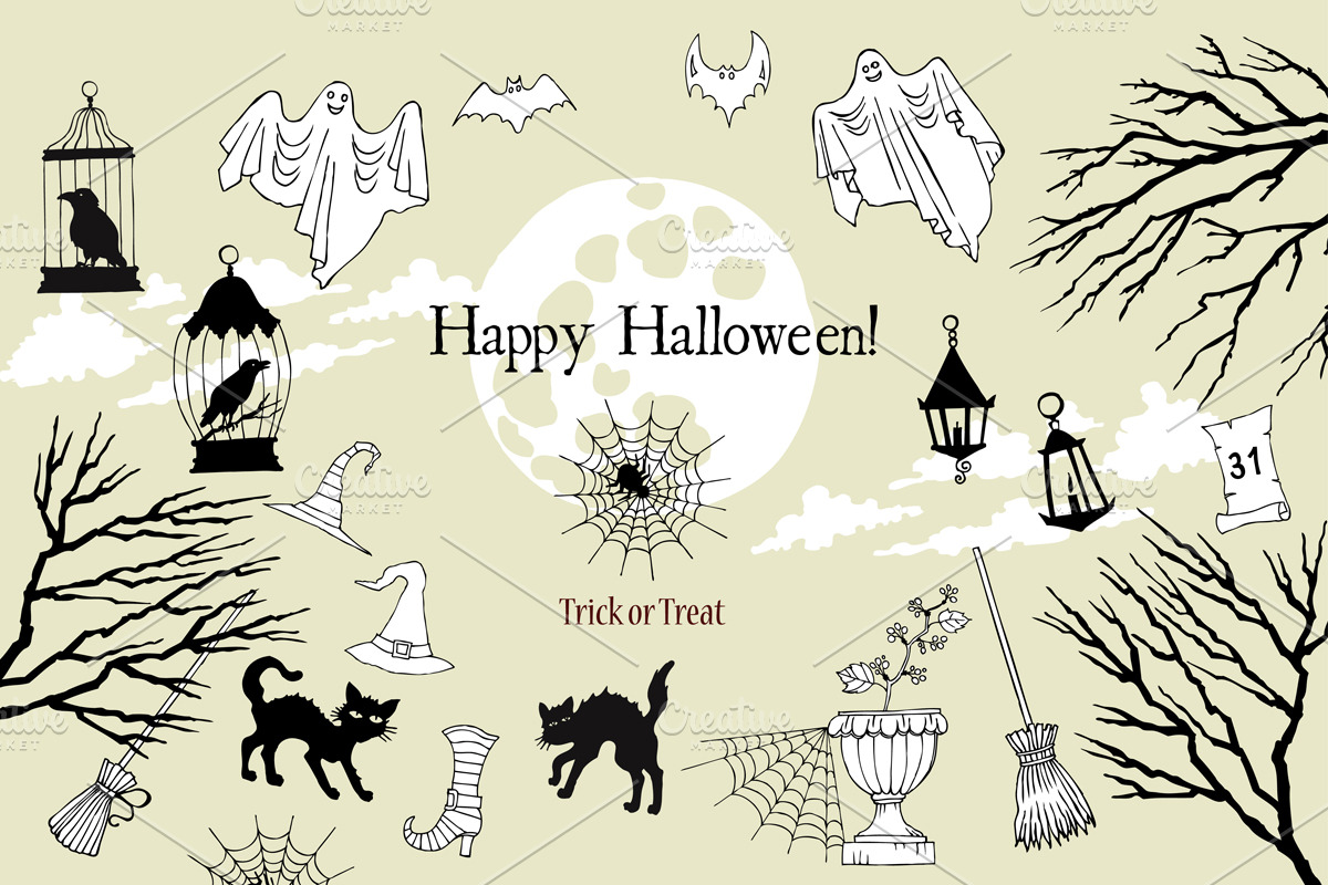 Halloween. Sketches and Silhouettes, an Illustration by Nataliapiache (Photo 3 of 5)
