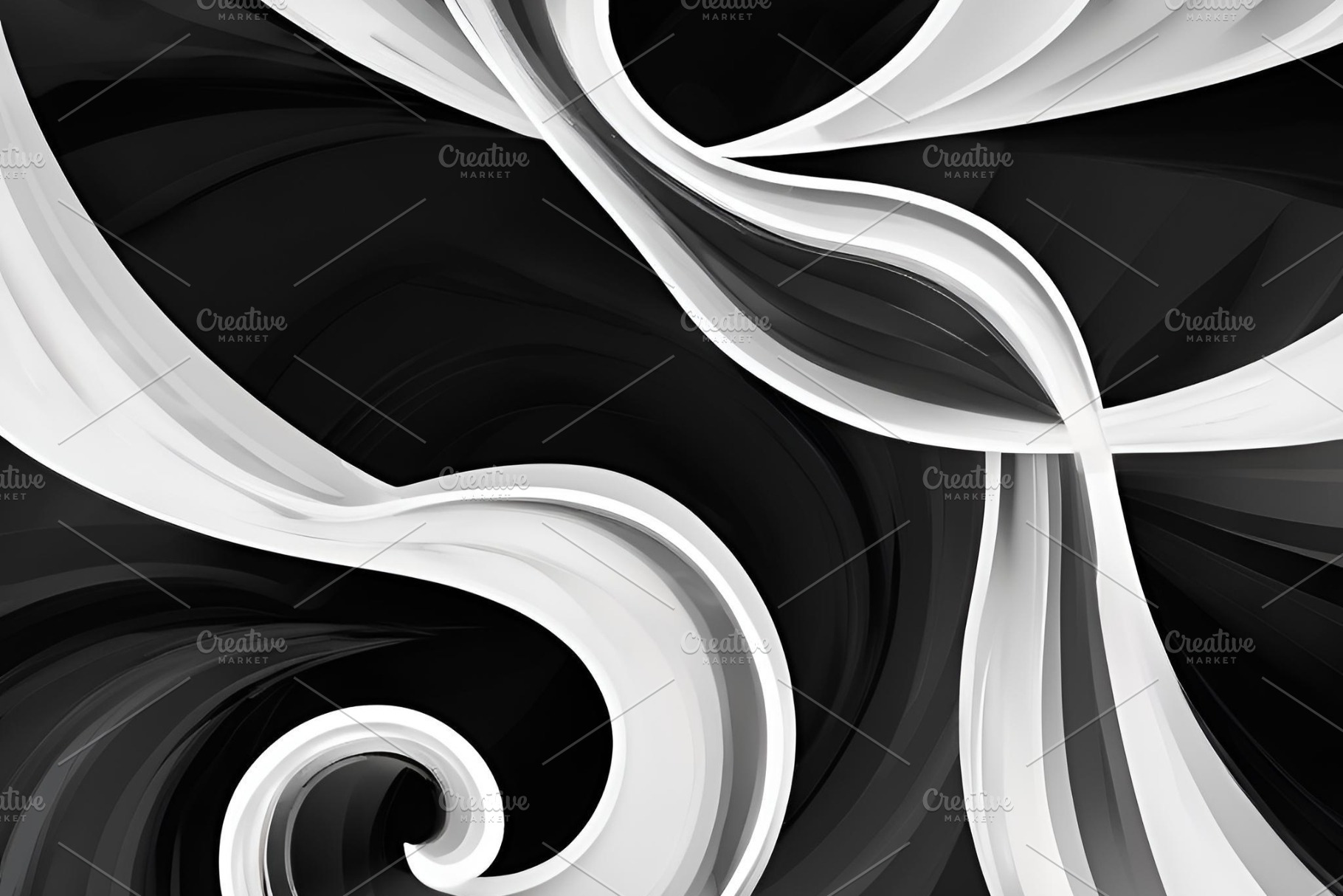 3d black and white abstract image, an Abstract Photo by ComfortQ