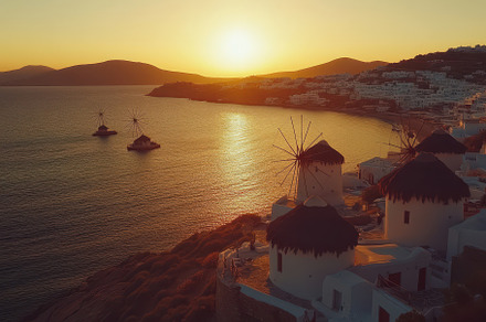 Stunning sunset view over Mykonos is, a Photo by Iftikhar Alam