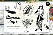 Summer days: Ink Illustrations, a Decorative Illustration by divanovskaya_nv (Thumbnail 1 of 19)
