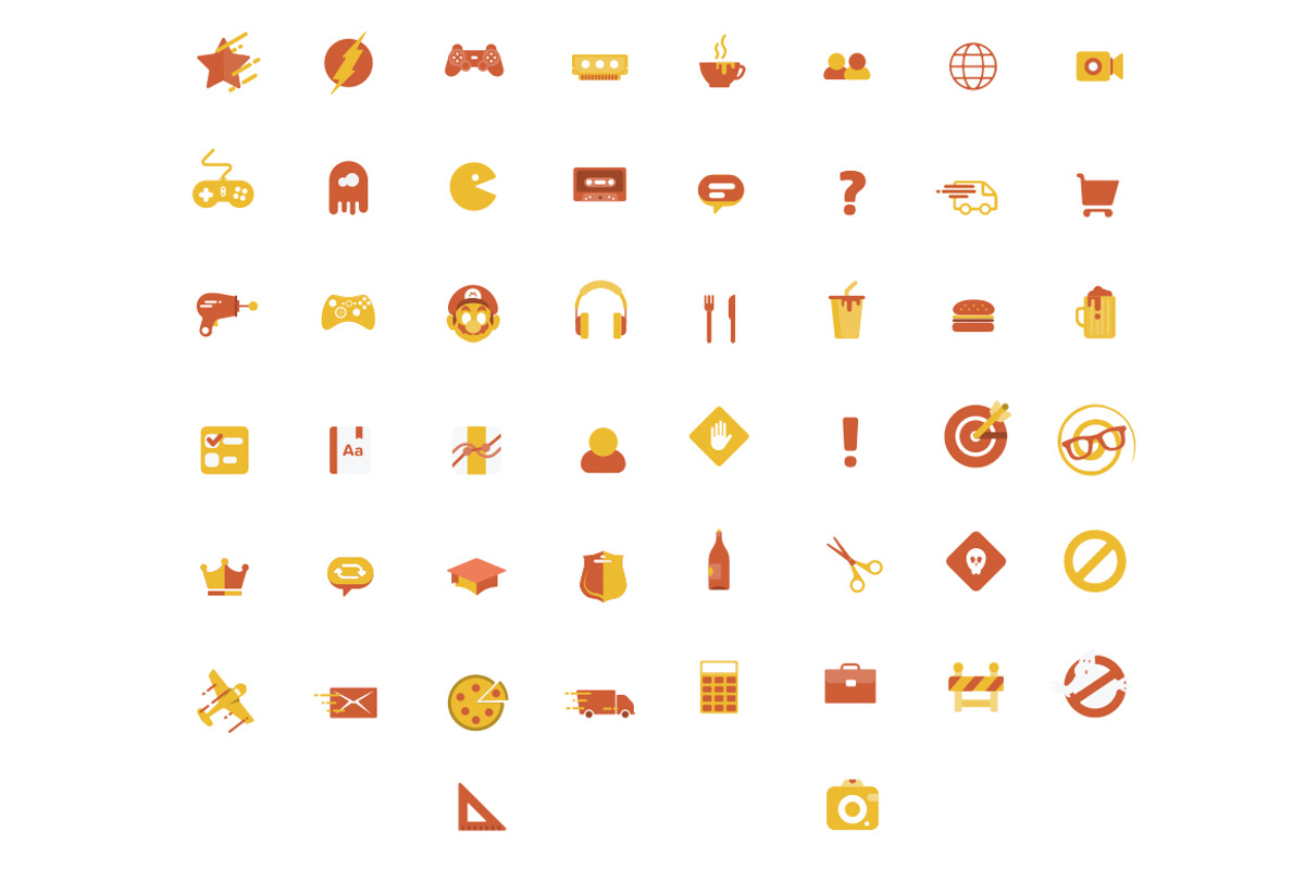 50 vector flat icons, an Icon by Alexey Degtyarik