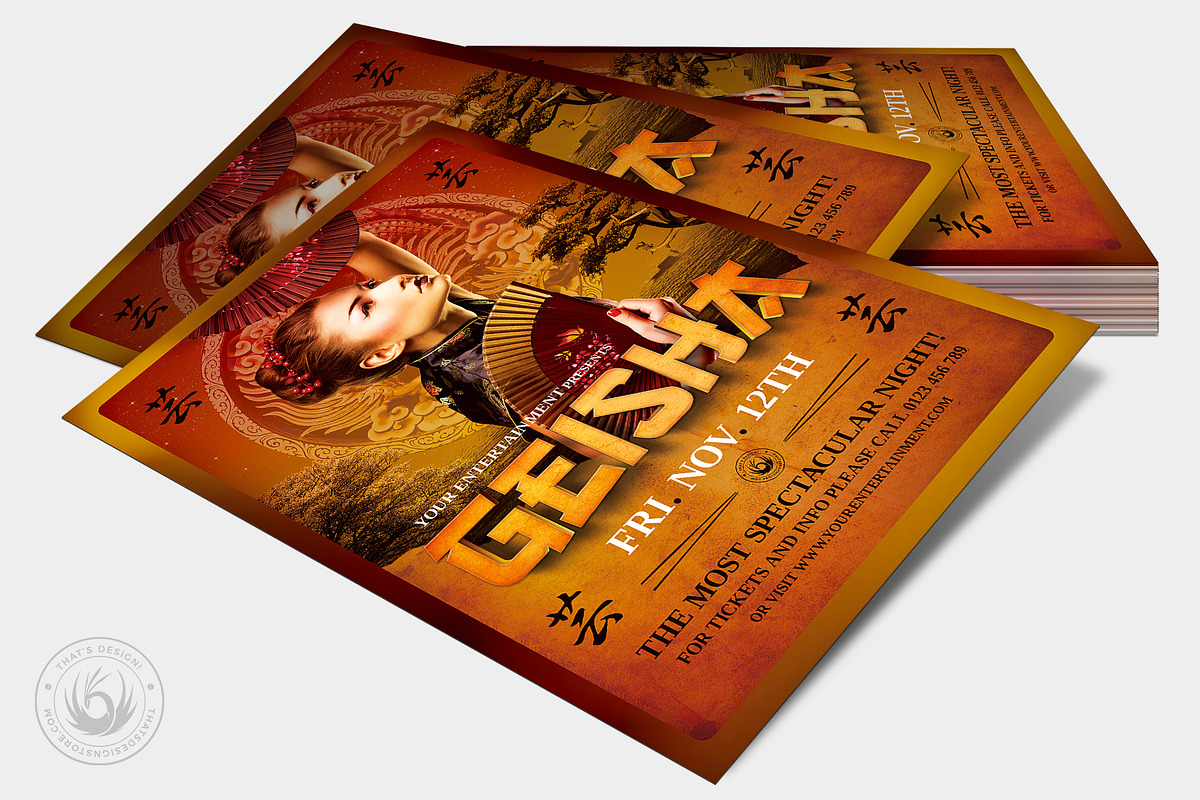 Geisha Night Flyer Template V3, a Flyer Template by ThatsDesignArt (Photo 6 of 7)