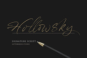 Hollowsky - Signature Script, a Script Font by Letterhend Studio (Thumbnail 1 of 9)