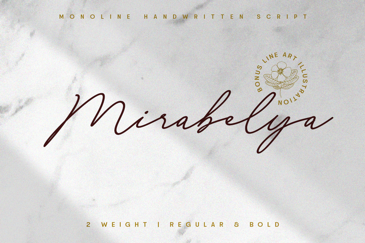 Mirabelya, a Script Font by Typeskets (Photo 1 of 12)