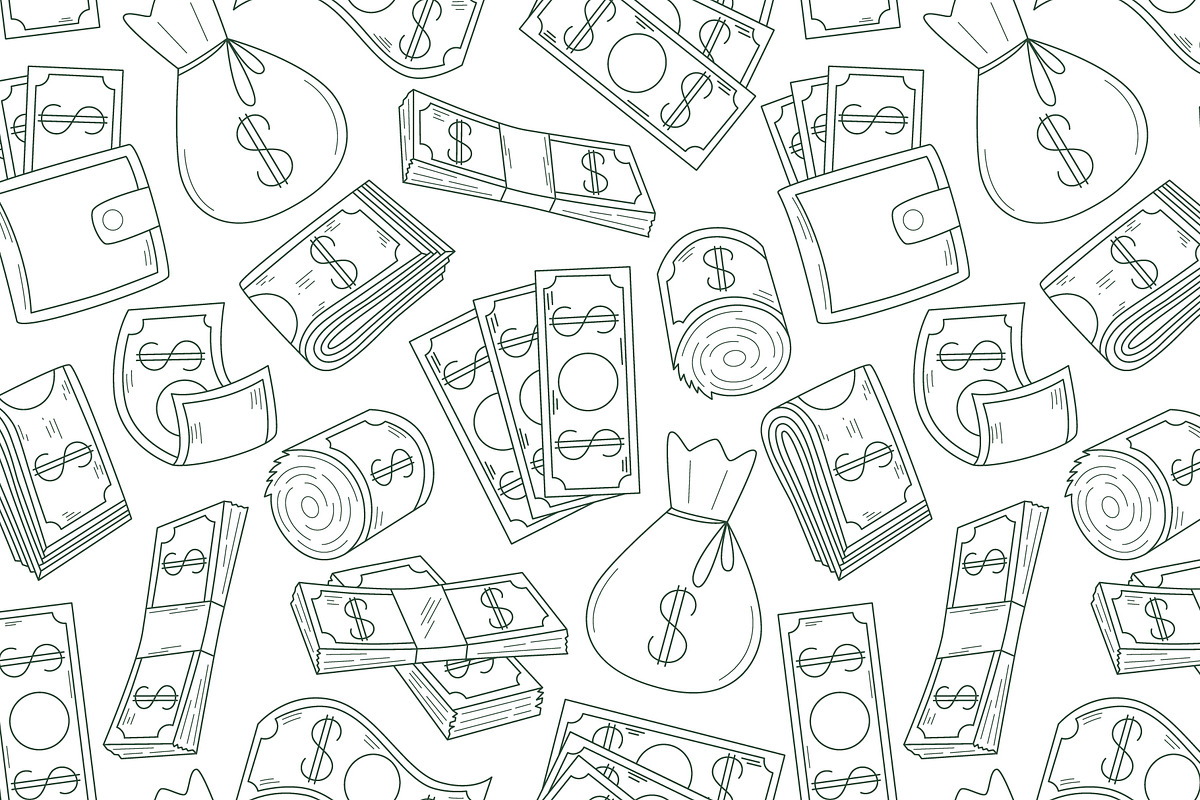 Line illustrations on theme of cash, a Finance Illustration by Tati_Kli (Photo 2 of 4)