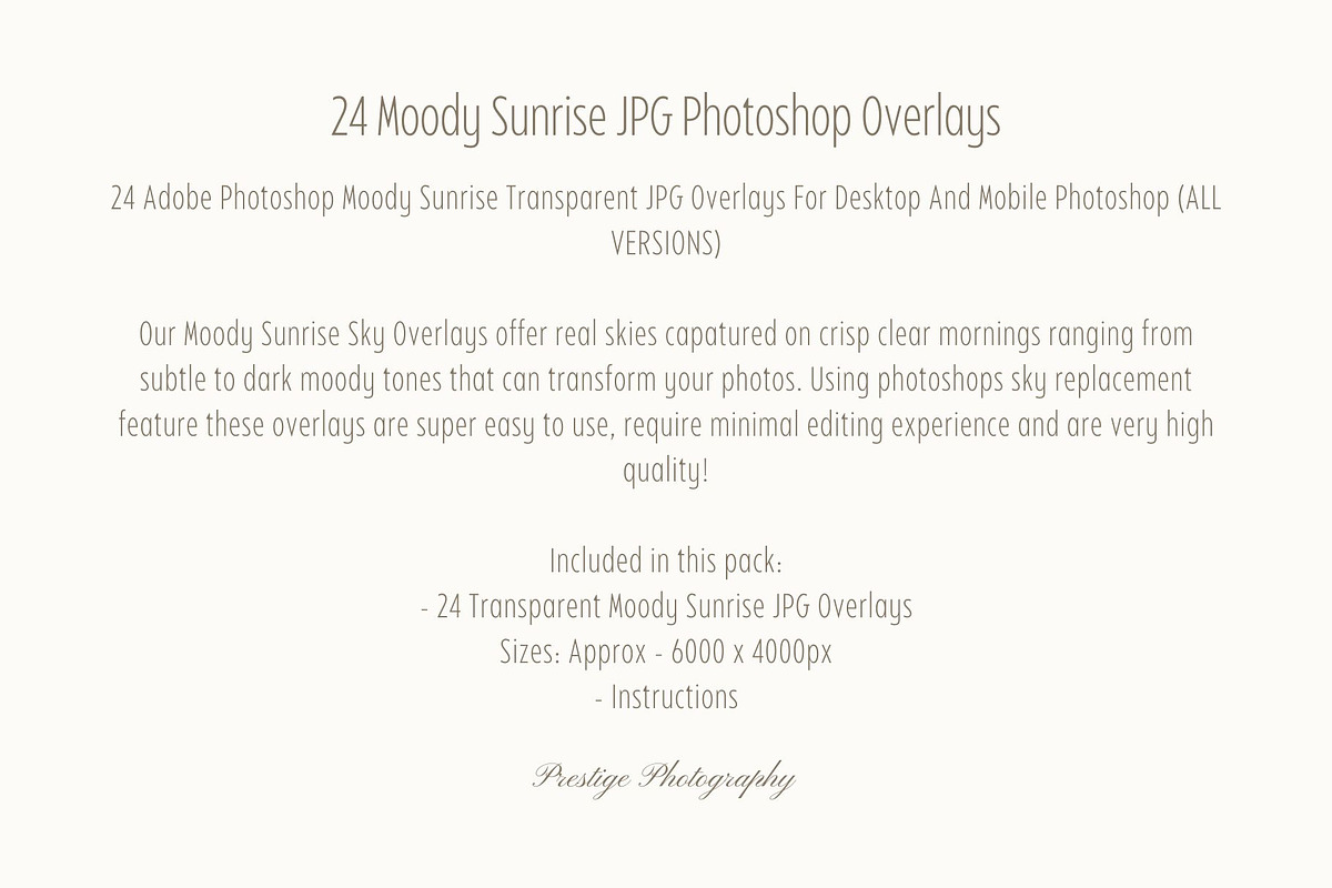 Moody Sunrise Photoshop Overlays, a Background Graphic by Prestige Photography (Photo 10 of 10)