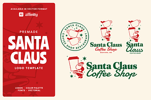 Santa Claus Coffee Shop Logo, a Branding & Logo Template by Headfonts