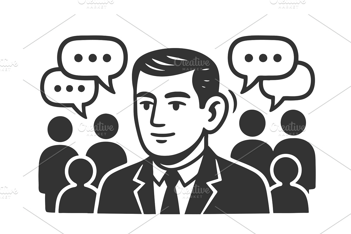Businessman Engaged in Group, a Person Illustration by AlexArt