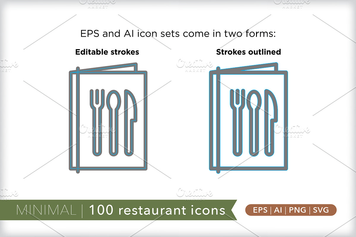 Minimal 100 restaurant icons, an Outline Icon by Picture Window (Photo 7 of 10)