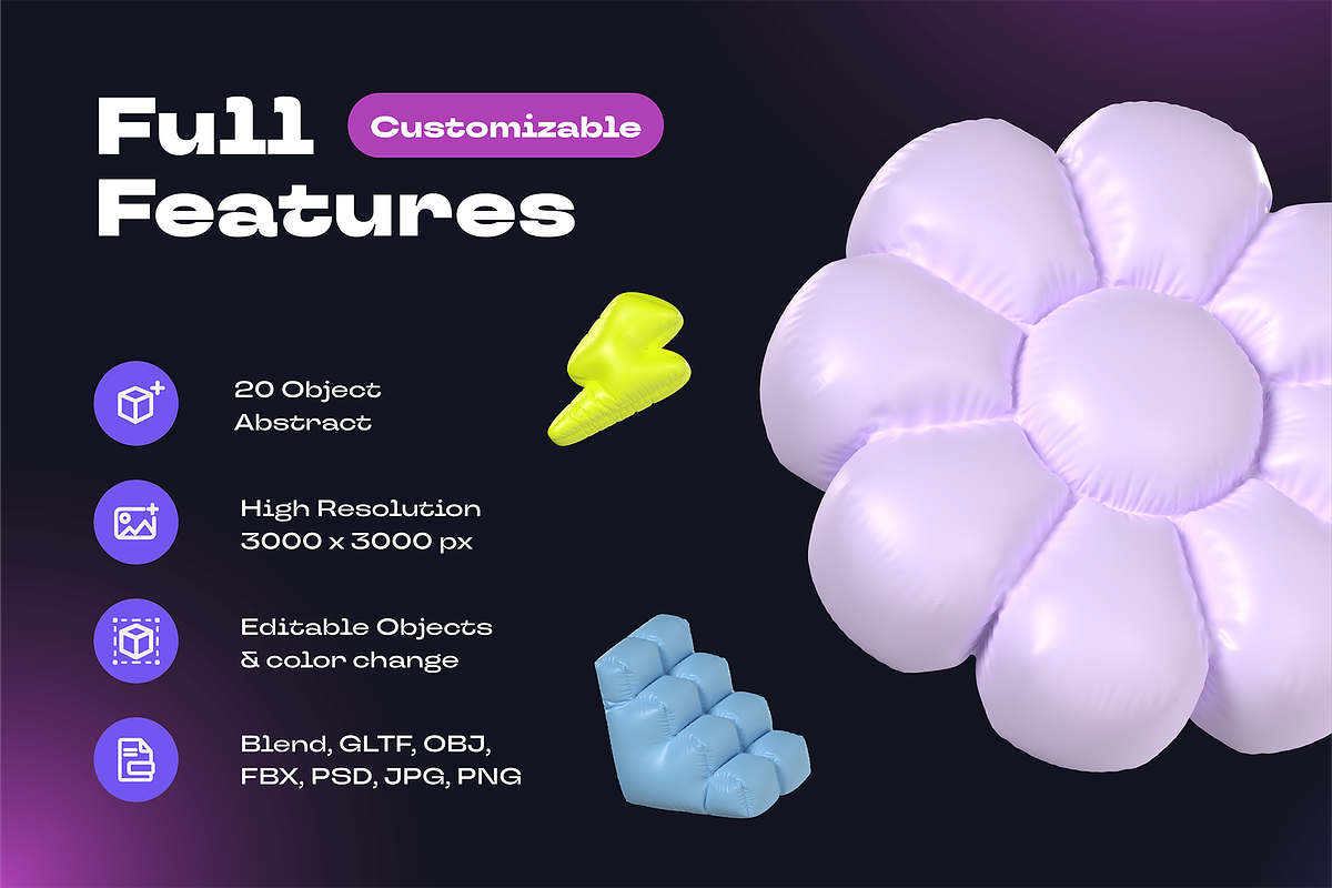 Abstract Balloon 3D, an Object 3D Model by kerismaker
