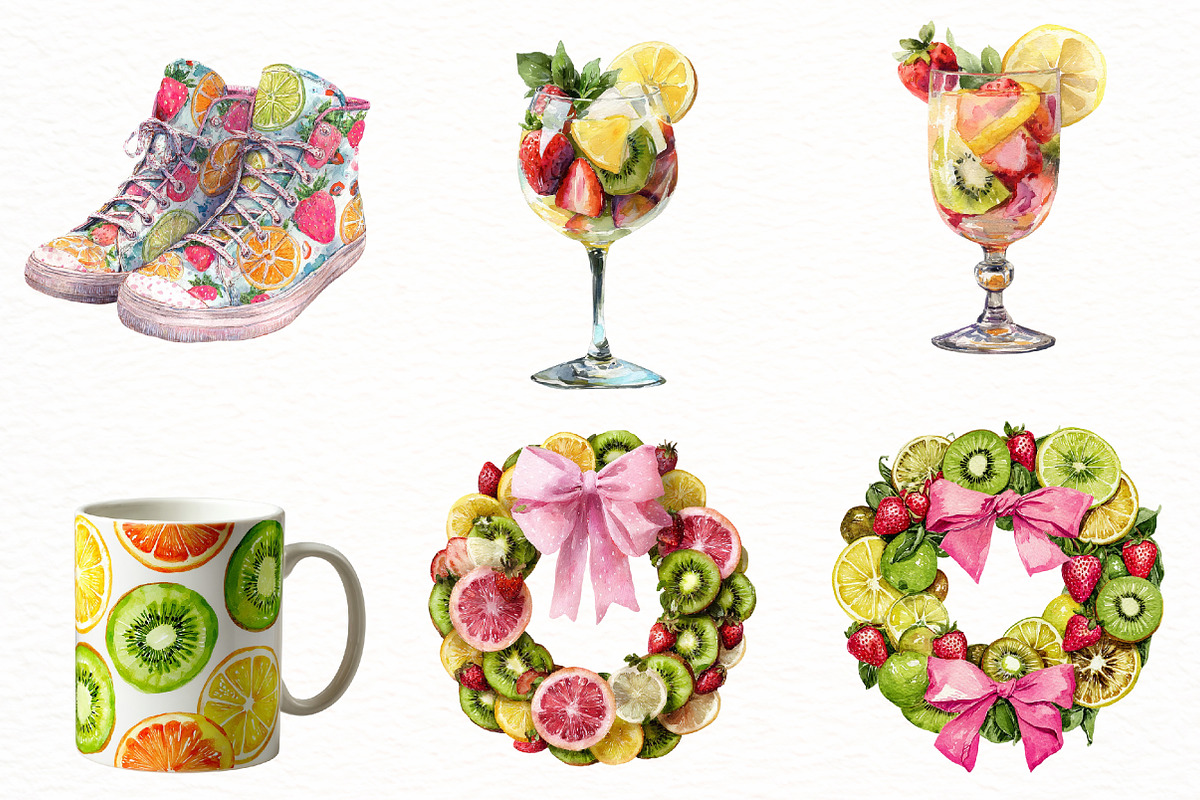 Watercolor Summer Vibe Clipart, an Illustration by Designworld (Photo 6 of 6)