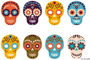 Sugar skull, Day of the Dead clipart, a Decorative Illustration by Pravokrugulnik (Thumbnail 1 of 2)