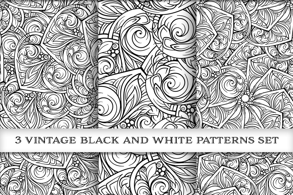 Vintage black and white patterns min, a Pattern Graphic by Graphic Magic (Photo 1 of 2)