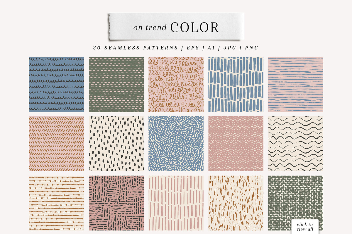 Hand Drawn Patterns in Black & Color, a Pattern Graphic by Point and Poem (Photo 4 of 7)