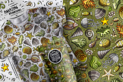 Sea Life Doodle Seamless Patterns, a Pattern Graphic by BALABOLKA (Thumbnail 8 of 8)