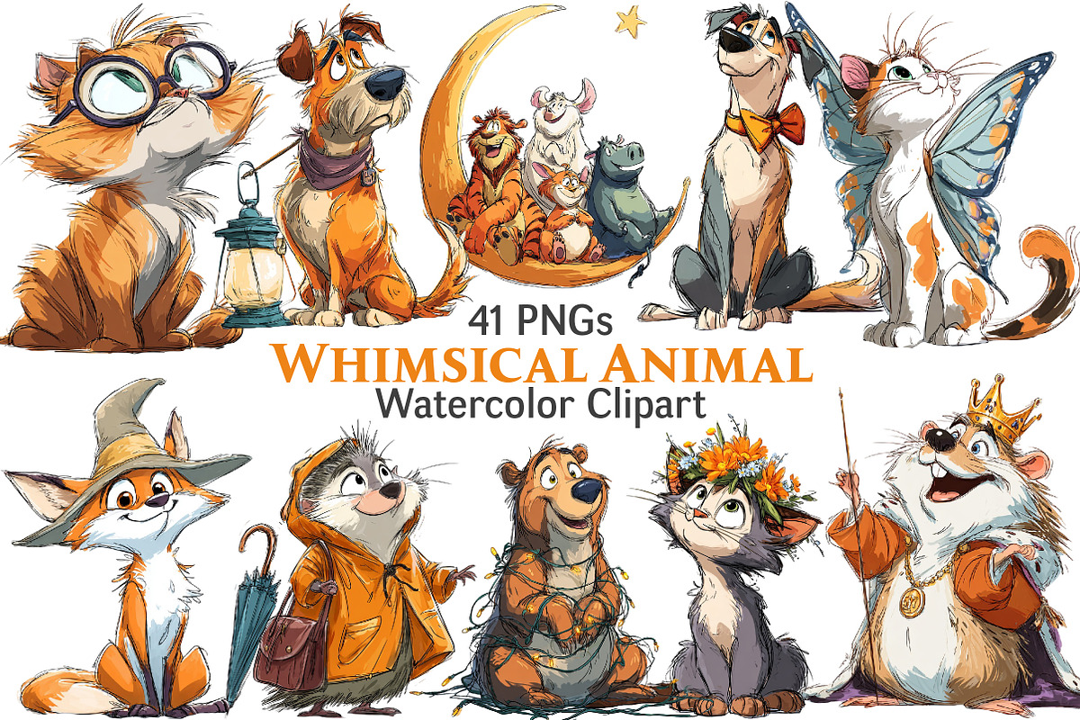 Whimsical Animal Clipart, an Illustration by Pixels.Craft (Photo 1 of 5)