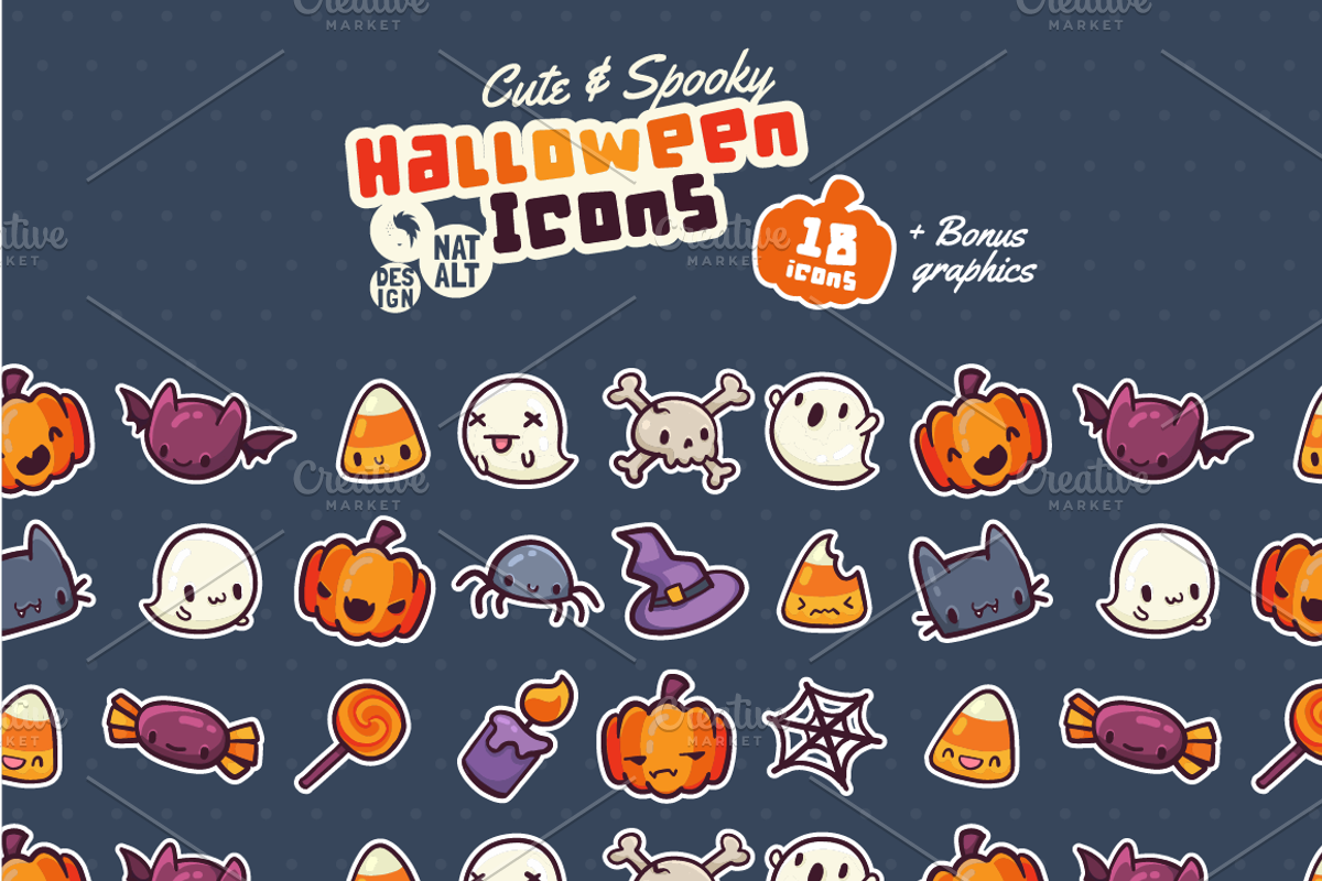 Cute & Spooky Halloween Icons, an Icon by NatBurger (Photo 1 of 3)