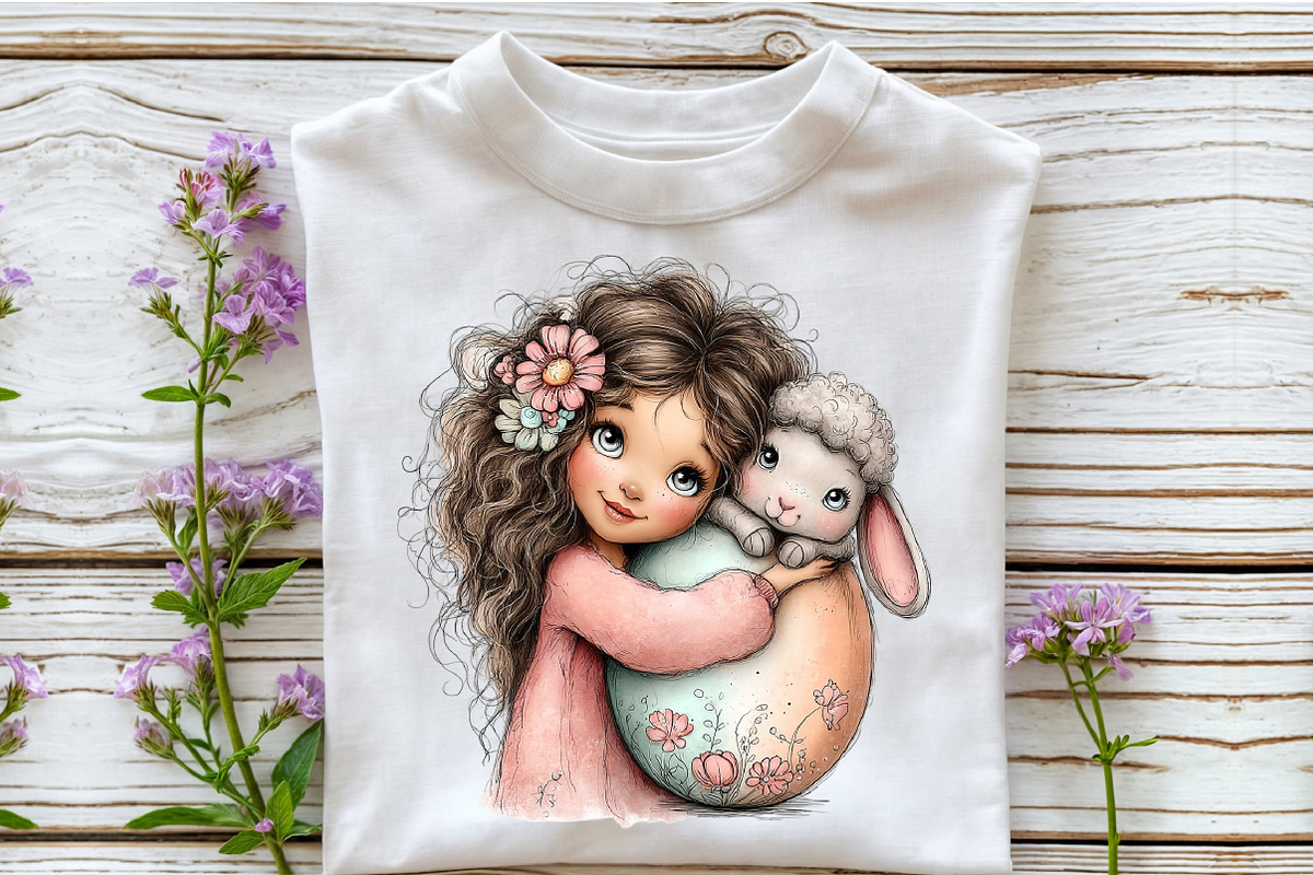 Whimsical Lamb with Easter Eggs Clip, an Illustration by Sublimation Artist (Photo 5 of 6)