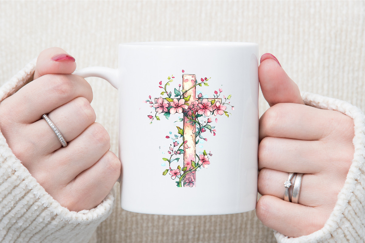 Watercolor Easter Floral Crosses, an Illustration by Sublimation Artist (Photo 5 of 6)