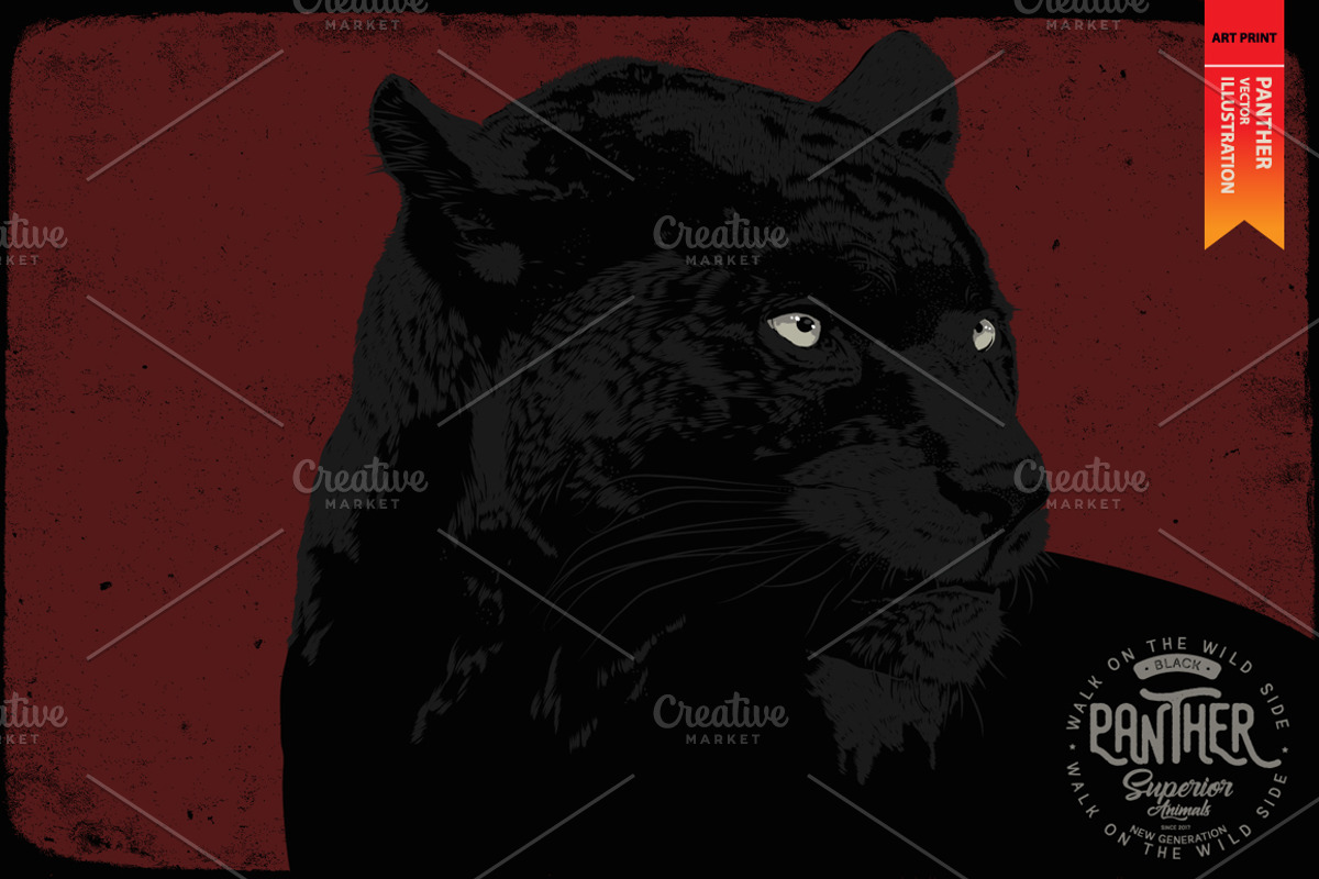 PANTHER - Vector illustration, an Animal Illustration by Artistic & Unique (Photo 1 of 9)