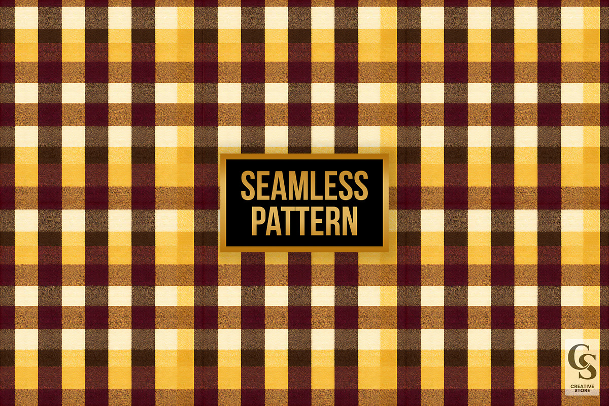 Yellow & Burgundy Plaid Patterns, a Pattern Graphic by Creative Store (Photo 4 of 5)