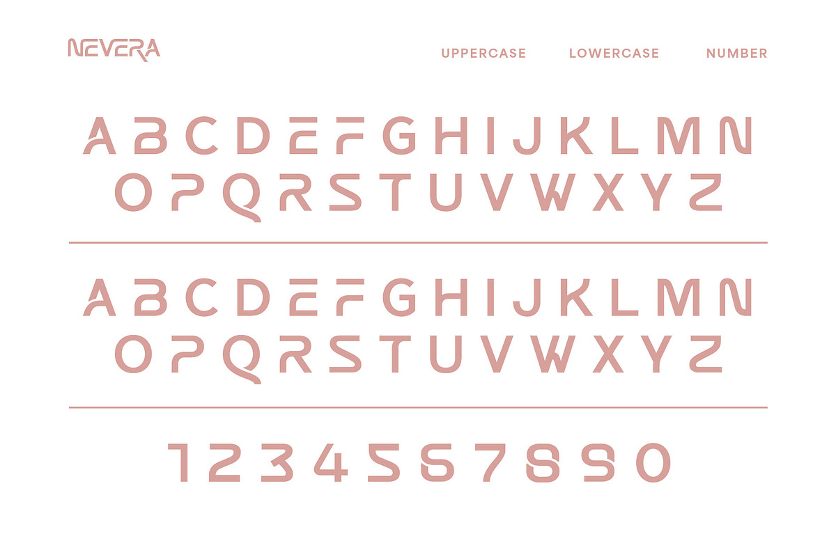 Nevera - A Modern Futuristic Font, a Sans Serif Font by Almeera Std (Photo 2 of 11)