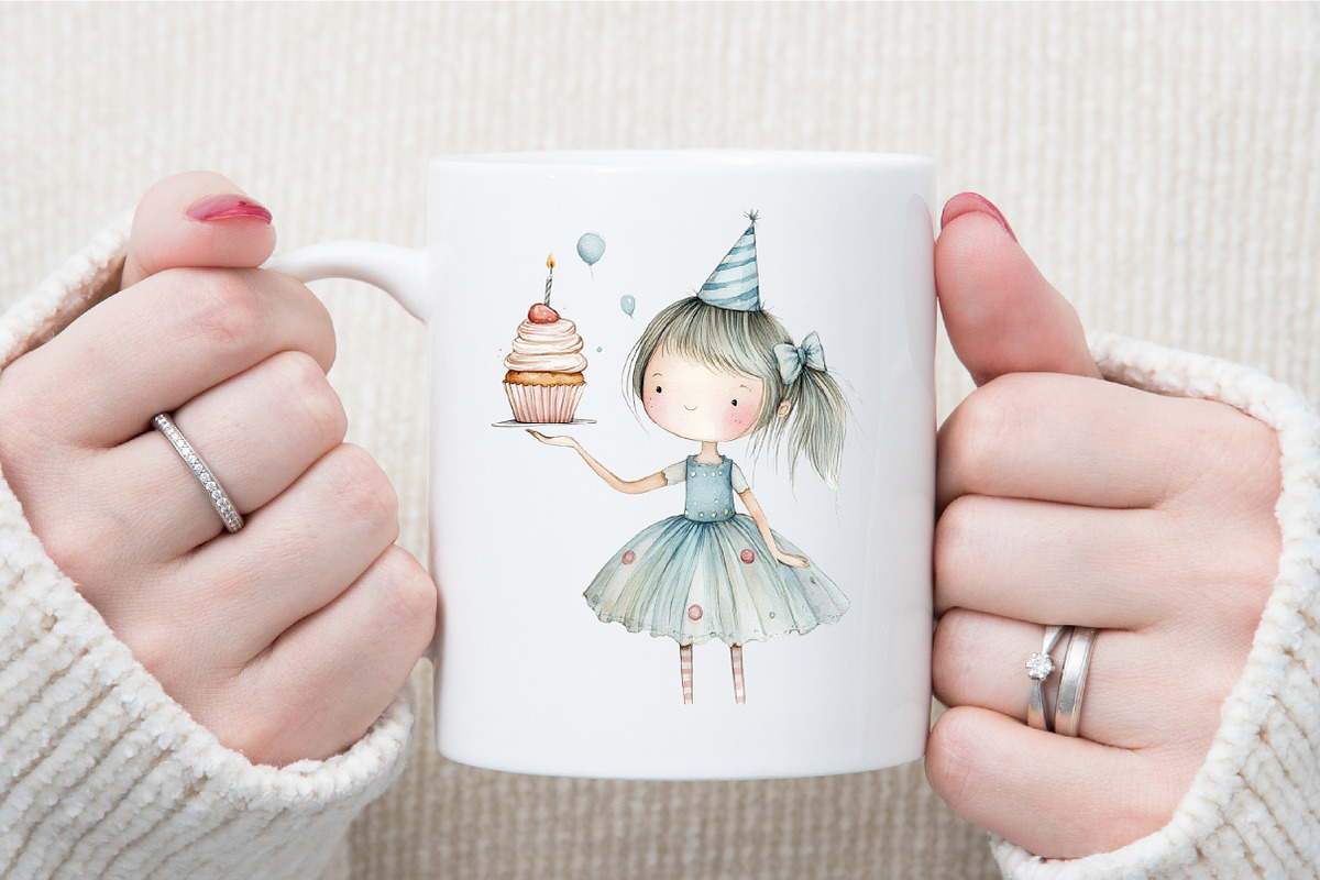 Whimsical Quirky Girl Birthday Cake, an Illustration by Sublimation Artist (Photo 5 of 6)