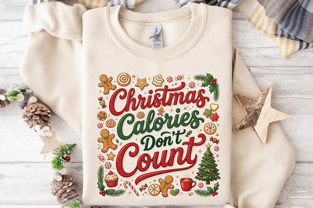 Christmas Calories Don’t Count PNG, a Seasonal Illustration by DreamPrint404 (Photo 6 of 6)