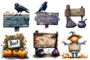 Halloween Wooden Sings Clipart, a Work Illustration by cherrydesign (Thumbnail 3 of 4)