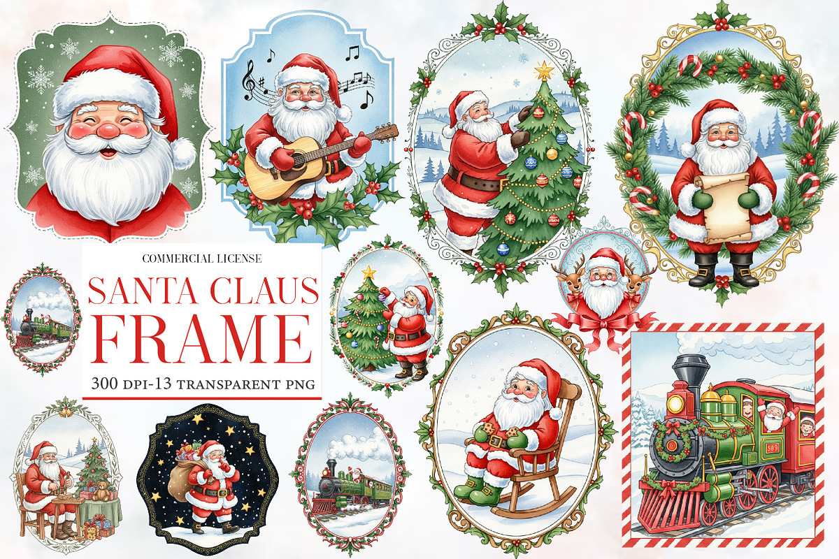 Santa Claus Frame Clipart, an Illustration by Designworld (Photo 1 of 5)