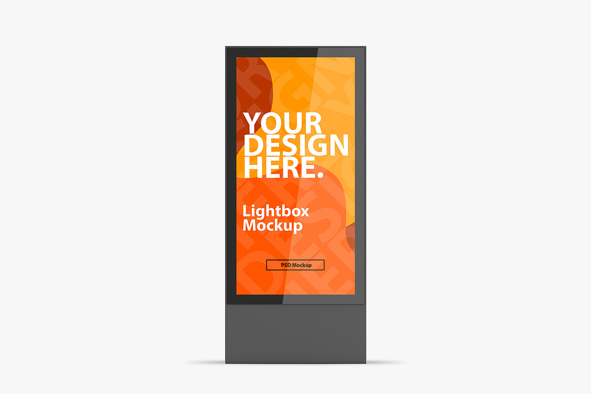 Vertical Lightbox PSD Mockup, an Advertising Mockup by GreatFruit (Photo 2 of 4)