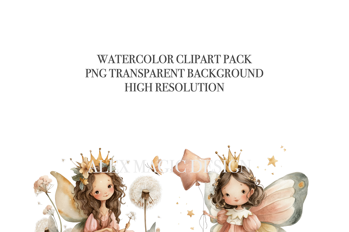 44 Butterfly Princess Clipart, an Illustration by Pati Charm Studio (Photo 6 of 9)