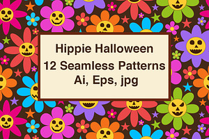 Hippie Halloween Patterns Collection
