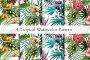 Set of Tropical Floral Patterns, a Pattern Graphic by Lembrik's Artworks (Thumbnail 1 of 7)