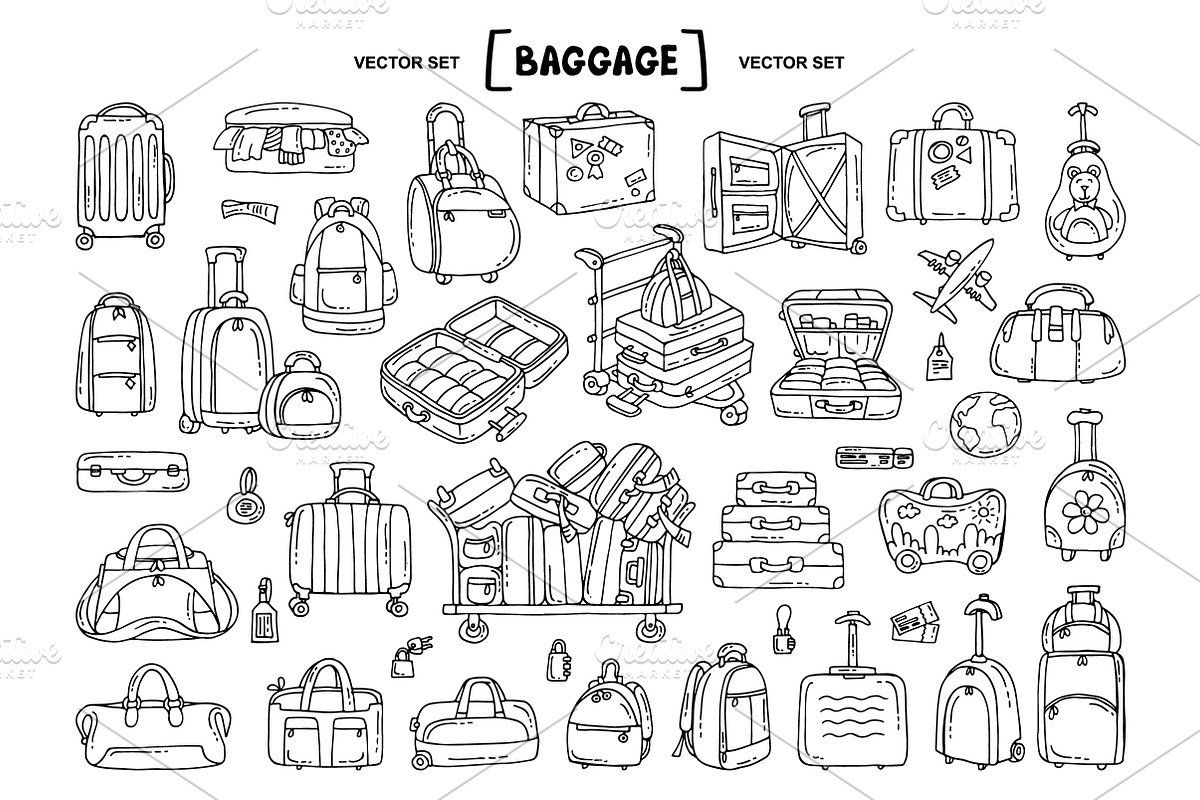 Vector set on the theme of baggage, an Object Graphic by Olga Chuklay (Photo 2 of 2)