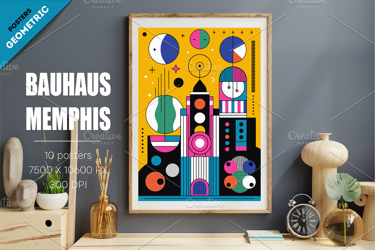 Abstract geometric Bauhaus,Memphis03, a Decorative Illustration by KENO Mascots (Photo 2 of 6)