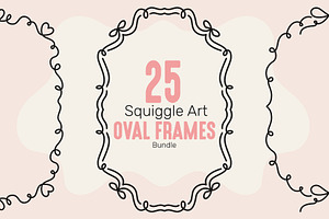 Squiggle Art Oval Frames Bundle